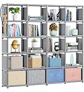 Mavivegue Book Shelf, 20 Cube Storage Organizer, DIY Bookcase, Metal Cube Bookshelf,Tall Book cas...