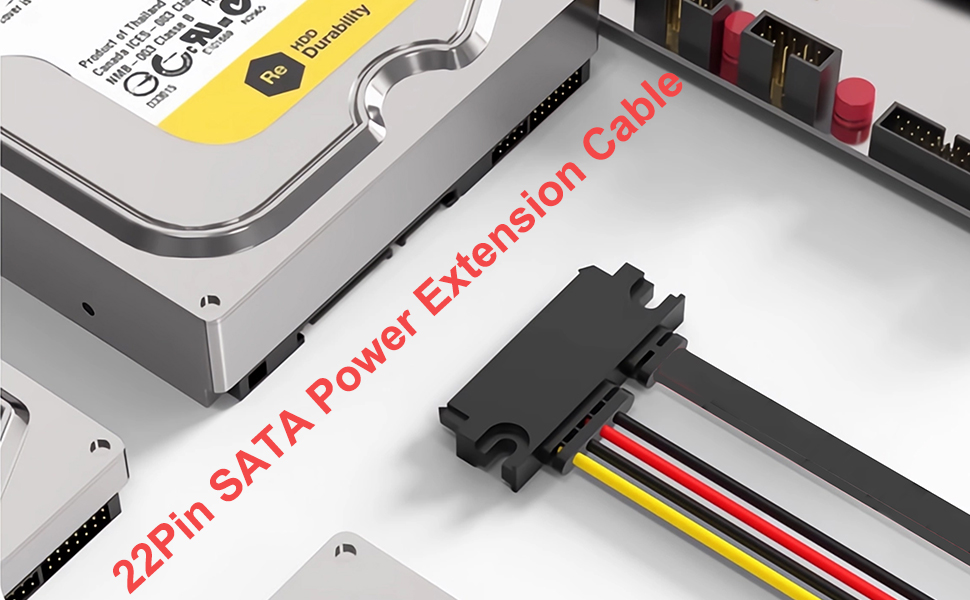 SATA 22pin male to female adapter cable extension cable SATA 7+15