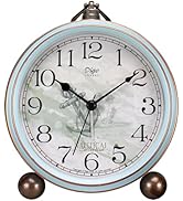 Maxspace Vintage Alarm Clock, Silent Non Ticking Desk Clock, Battery Operated Small Table Clock, ...
