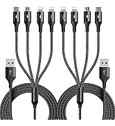 RULUS Long Multi Charging Cable [2Pack/10Ft] Multi USB Cable 4 in 1 Fast Charger Cord Braided USB...
