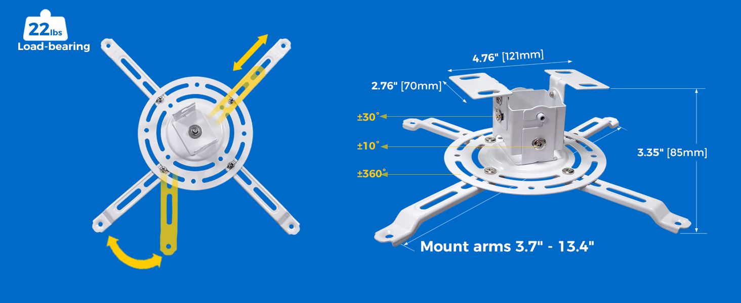 Universal Adjustable Ceiling Projector Mount