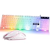 CHONCHOW RGB Gaming Keyboard and Mouse Combo,USB Wired Light Up Keyboard, Rainbow LED Lit Backlig...