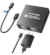 avedio links HDMI Splitter 1 in 2 Out 4K@60Hz w/ 4ft HDMI Cable &amp; Power Adapter, HDMI Audio Split...