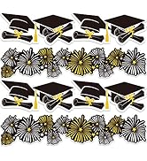 Whaline 69Ft Graduation Bulletin Board Border Graduation Cap Firework Shape Decoration Borders Bl...