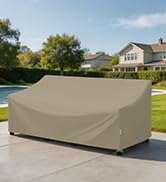 SunPatio Outdoor Couch Cover 80 Inch, Heavy Duty Waterproof 3-Seater Patio Sofa Cover with Seam T...