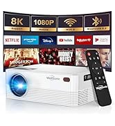 WellSonic Mini Projector with WiFi and Bluetooth, 1080P Portable Movie Projector Built-in Speaker...