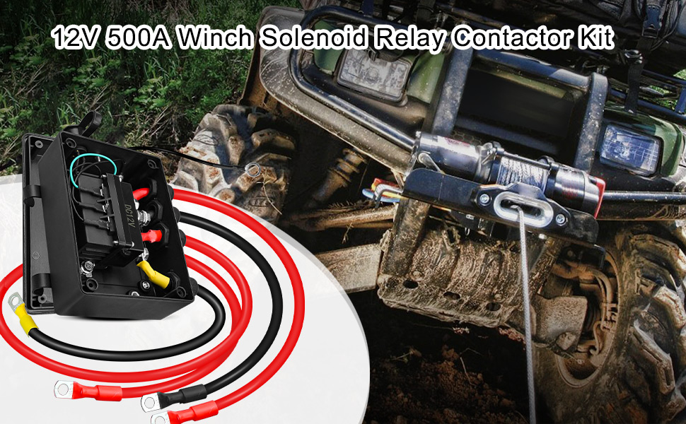 12V 500A Winch Solenoid Relay Contactor Kit