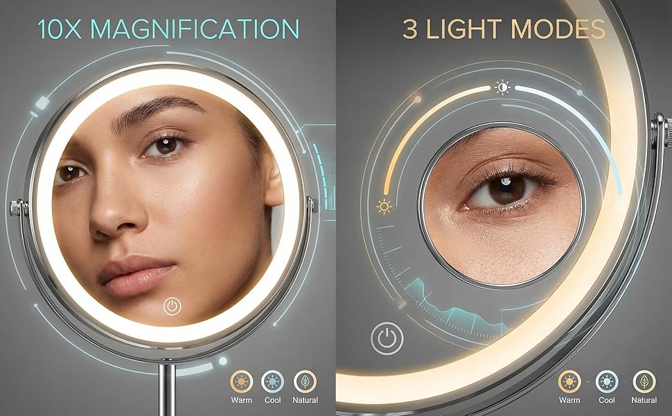 10x magnification mirror