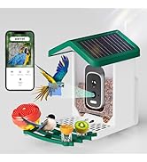 Smart Bird Feeder with Camera Solar Powered, 2.5K HD AI Identify Species, Smart Bird House with C...