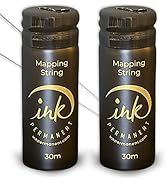 Ink Permanent Black Brow Mapping String [2 X 100 Ft Bottles - 60 m] Pre-Inked Mapping String for ...