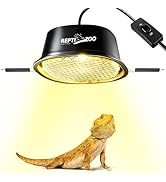 REPTI ZOO G9 Reptile Heat Lamp Bulb &amp; Reptile Light Fixture with Safety Mesh Kit, 50W UVA Basking...