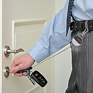 Leather Case with Anti-Theft Retractable Keychain
