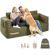 SUNNYFEEL Portable Inflatable Couch with Built-in Pump - Quick Setup 2-3 Person Outdoor Sofa for ...