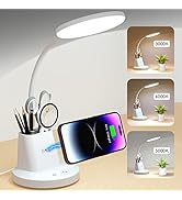Sailstar Desk Lamps for Home Office, Small Desk Lamp with Wireless Charger, 800LM LED Desk Lamp P...