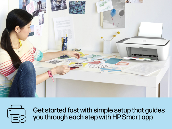 deskjet 2755e easy printer setup HP Smart sustainable printing scan copy