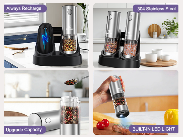 Electric Salt and Pepper Grinder Set