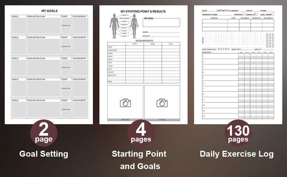 Guirnd Undated Fitness Workout Journal for Men &amp; Women