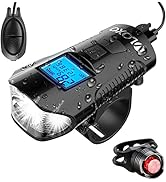 VLOXO Bike Speedometer with Bike Light Set, IPX7 Waterproof Bike Odometer with Horn LED Bike Fron...
