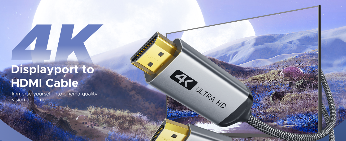 Displayport to HDMI Cable