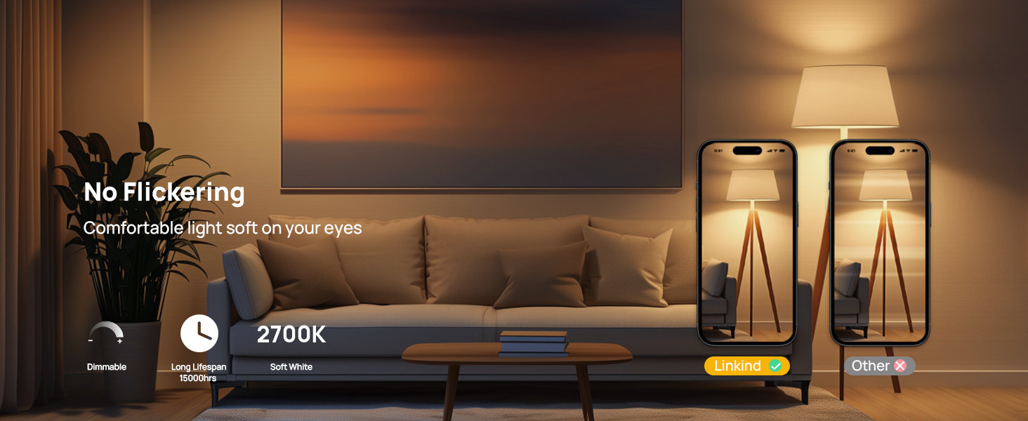 Non-flickering light bulbs