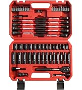 63-Piece Metric 1/4" Drive Socket Set &amp; Nut Driver Set, Impact Standard &amp; Deep Socket Set (4-15mm...