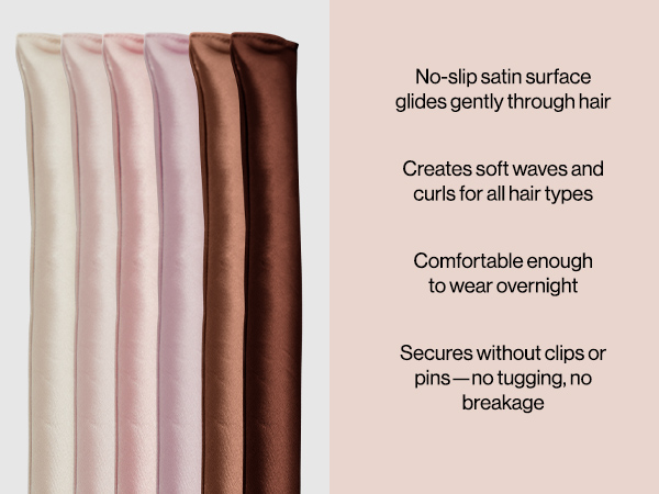 Kitsch Satin Heatless Hair Curlers – No Heat Hair Curlers to Sleep In for Overnight Curls
