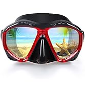 Snorkel Diving Mask Panoramic HD Swim Mask, Anti-Fog Scuba Diving Goggles,Tempered Glass Dive Mas...