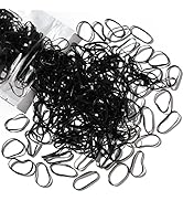 Teenitor Black Hair Elastics,300 Rubber Bands Soft Elastic Bands Hair Braids
