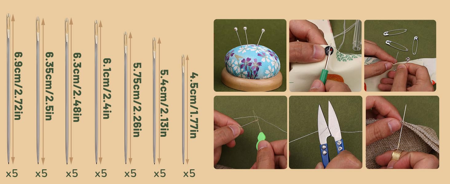 35pcs sewing needles