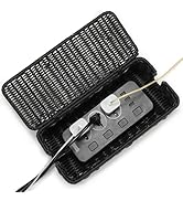 Delamu Cable Management Box, Handmade Rattan Cable Organizer, Power Cord Hider Box with 2 Open Sl...