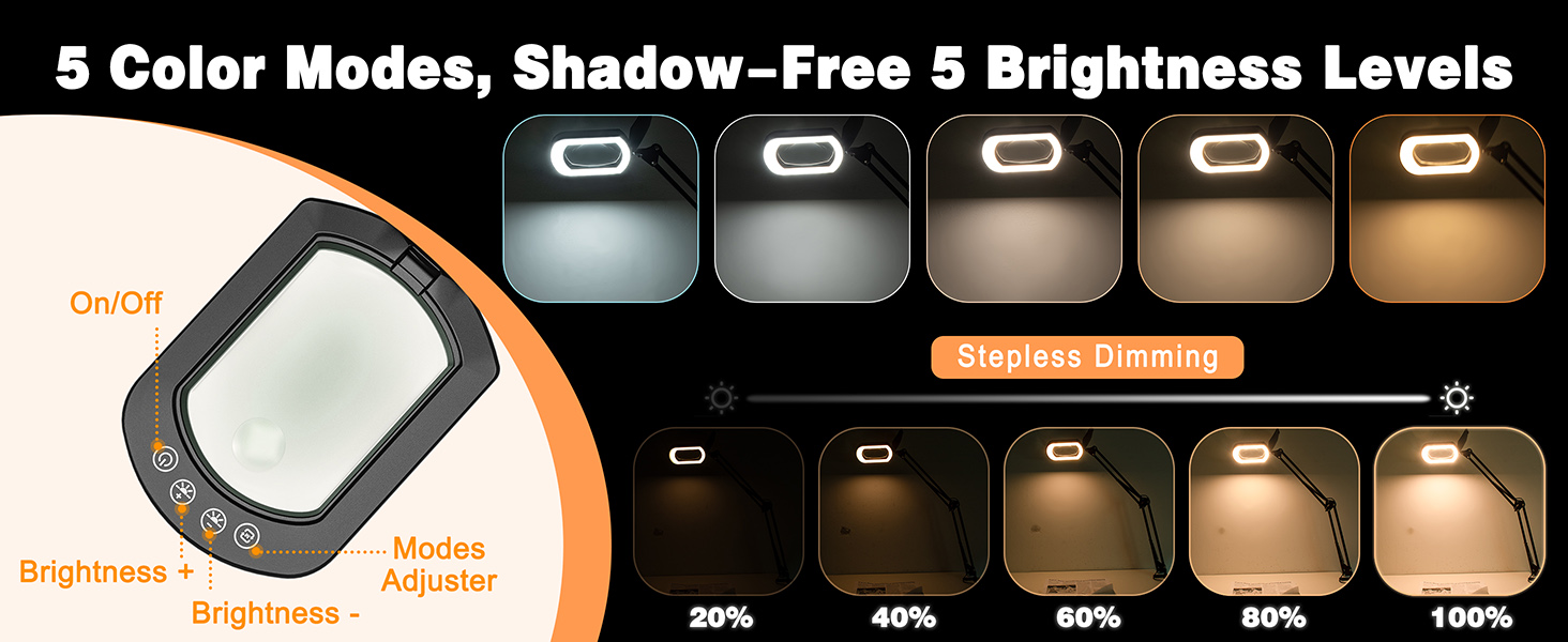 Magnifying Glass with Light and Clamp