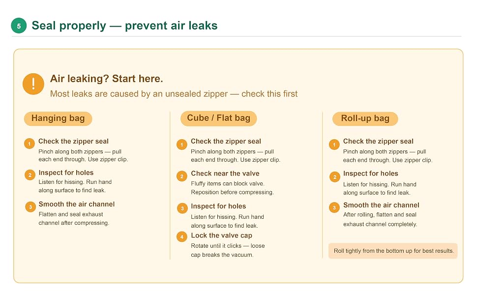 air leaking, check here
