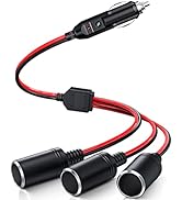 Electop 1 to 3 Car Cigarette Lighter Socket Splitter Adapter Power Charger Port, 12V 24V Car Powe...