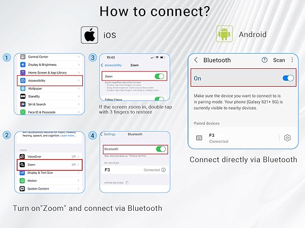 Rechargeable Shutter with Front/Rear Camera Switch for iPhone Android iPad