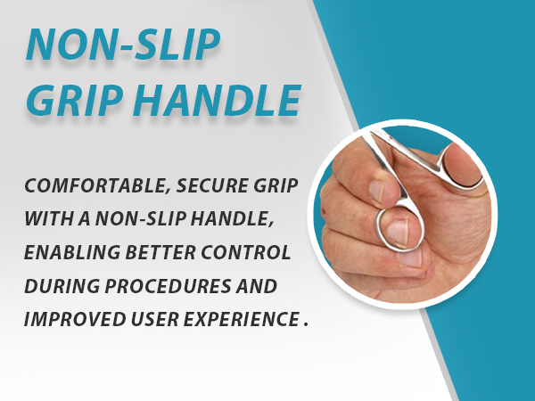Hand holding professional alligator ear forceps with non slip grip.