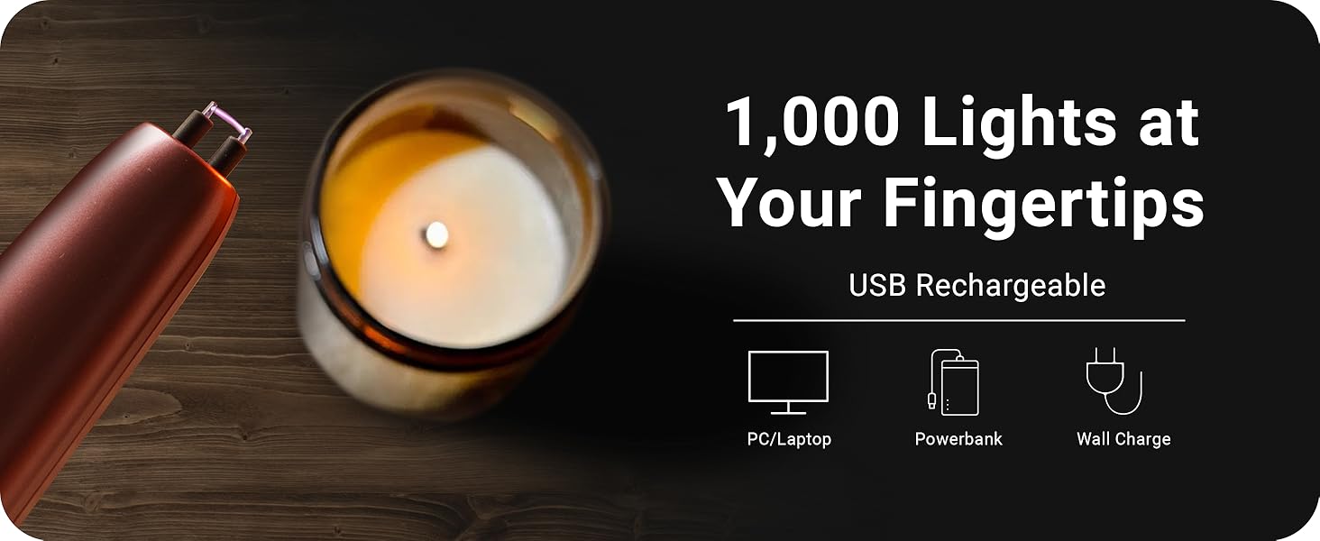 Say goodbye to butane with our electric lighter, featuring arc technology for candle lighting.