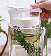Lustroware SlideServe Slim Airtight Pitcher - 2.1L (70oz), Heat Resistant, BPA-Free SAN Plastic, ...