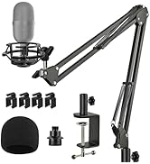 Razer Seiren Mini Boom Arm Mic Stand with Pop Filter, Shock Mount, Upgraded Heavy Duty Clamp, Adj...