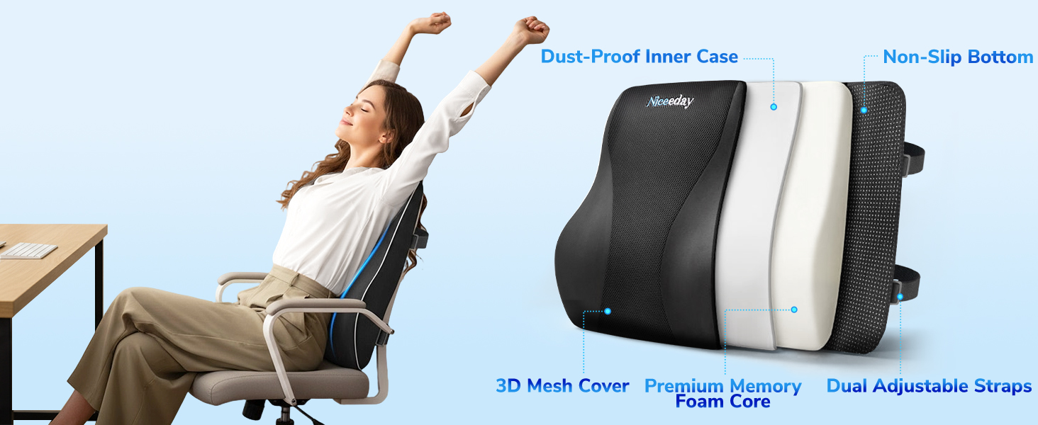 Lumbar Pillow with High Backrest