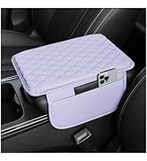 Upgraded Car Center Console Cover,Microfiber Leather Car Armrest Cover Cushion with 2 Storage Bag...