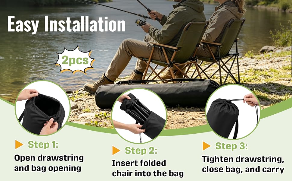 2 Pcs Large Camping Chair Replacement Bags A+4