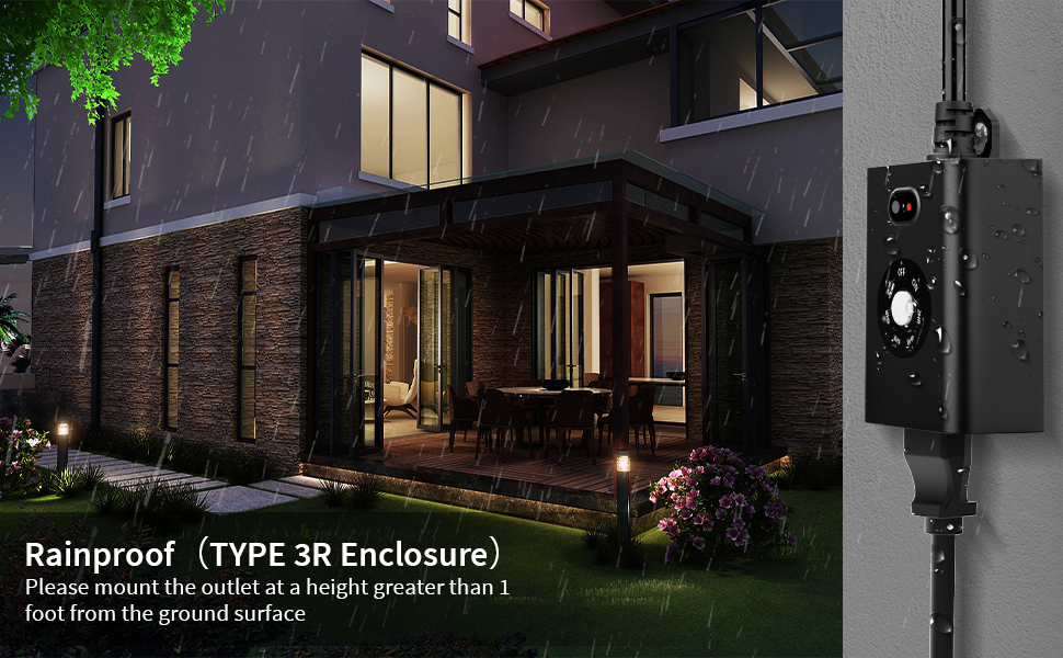 outdoor smart plug waterproof with TPYE 3R Enclosure