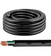 25ft 12/3 12 AWG Portable Power Cable (3 Conductor) - SJOOW 300V 12 Gauge Electric Wire for Motor...