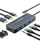 ACASIS USB C Docking Station Dual Monitors,8-in-1 Laptop Docking Station with Dual HDMI +VGA +2 *...