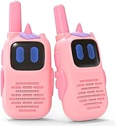Holiky Pink Walkie Talkies with Silicone Cover, Toys for 3-8 Year Old Girls Boys, Kids Walkie Tal...