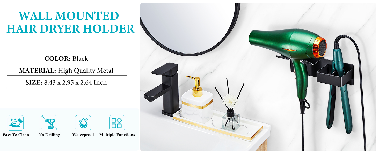 hair dryer and straightener holder