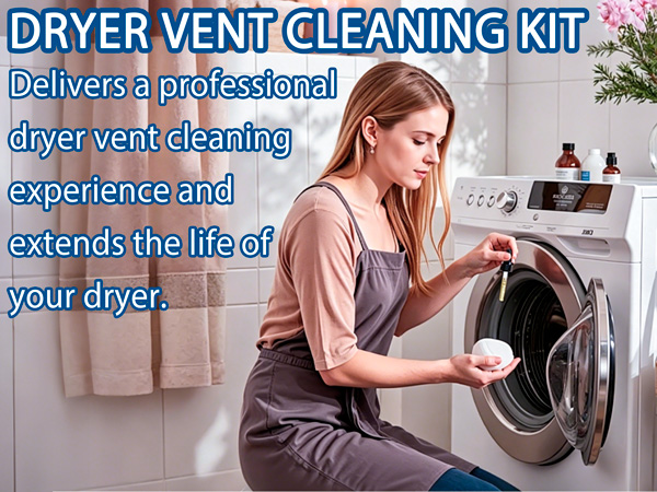 Dryer Vent Cleaner Kit, 5-Piece Professional Cleaning Kit with Flexible Dryer Vent Brush