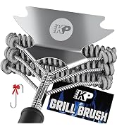 KP Grill Brush for Outdoor Grill–3 in 1 Safe Grill Cleaner Brush &amp; Grill Scraper –No Bristles BBQ...
