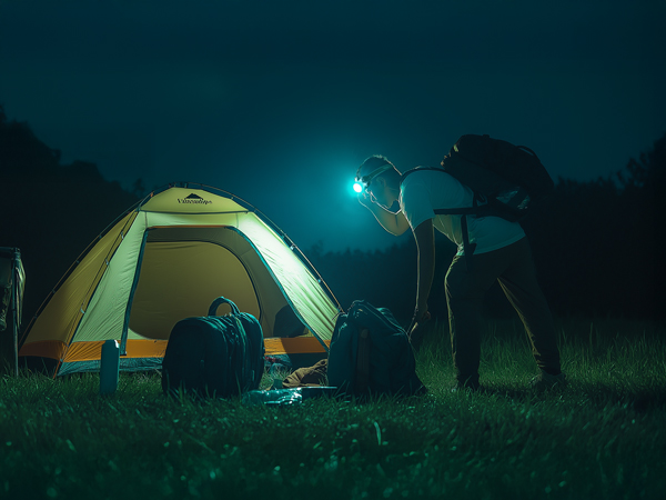 Perfect for nighttime camping, providing bright, hands-free light wherever you go