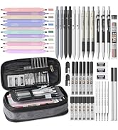 Nicpro 50 PCS School Supplies with Pencil Case, 6 Gel Pens, 6 Art Mechanical Pencils Set 0.5 &amp; 0....